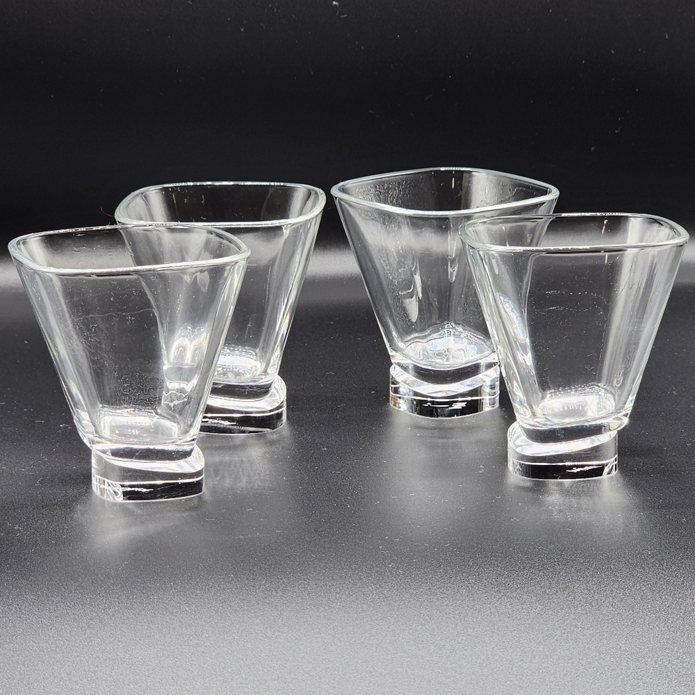 JoyJolt 4pc Semi‎ Square Martini Crystal Glass Set 7.5oz Whiskey Barware Drink